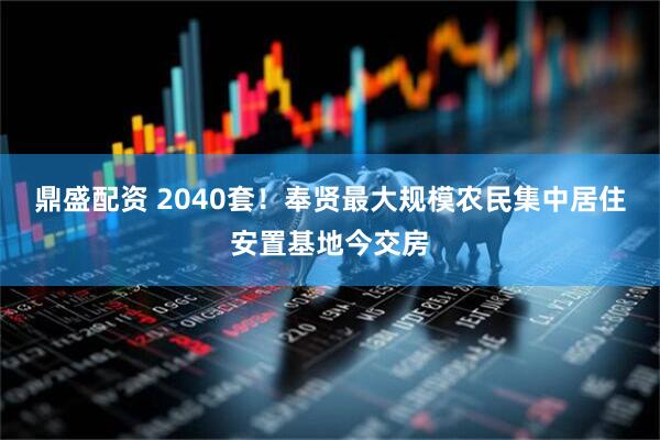 鼎盛配资 2040套！奉贤最大规模农民集中居住安置基地今交房